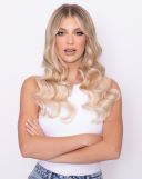 18" Half-Up Hair Set Clip-In Extensions - Scandinavian Blonde thumbnail