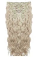 22" Beach Wave Double Hair Set Clip-In Extensions - Champagne Blonde thumbnail