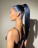 45cm Super Sleek Clip-In Invisi® Ponytail - Jet Set Black thumbnail