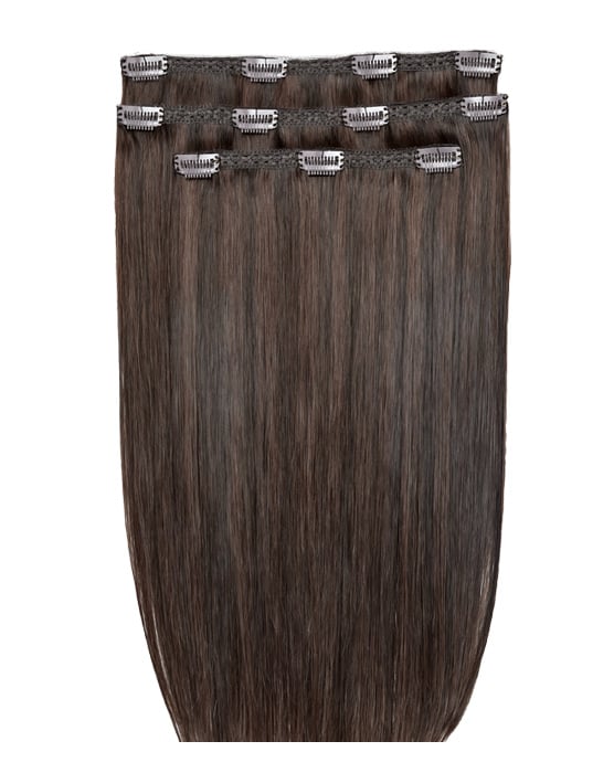 18 Double Hair Set Clip-In Extensions - Dark Chocolate"