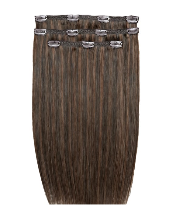 20 Deluxe Remy Instant Clip-In Hair Extensions - Espresso Brown