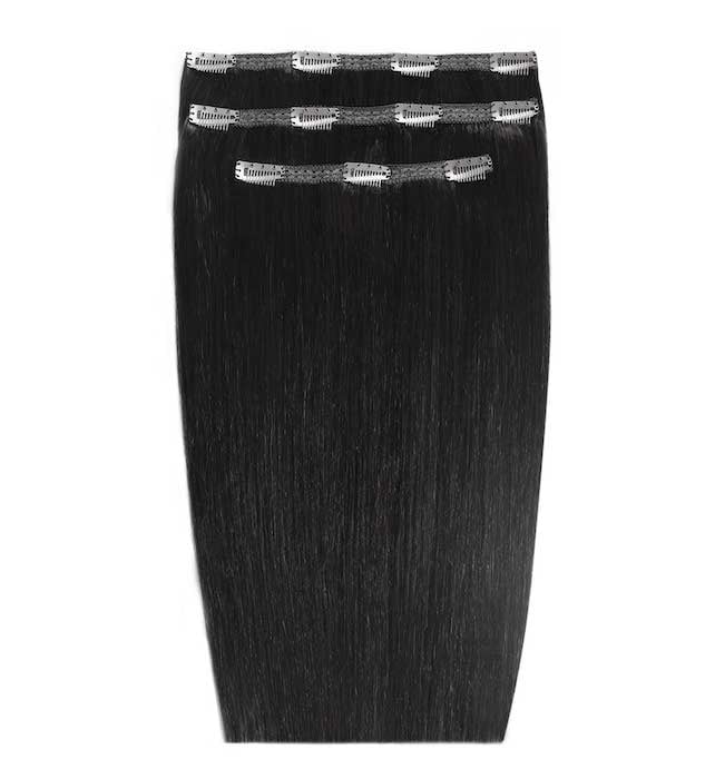 16 Deluxe Remy Instant Clip-In Hair Extensions - Jet Set Black"