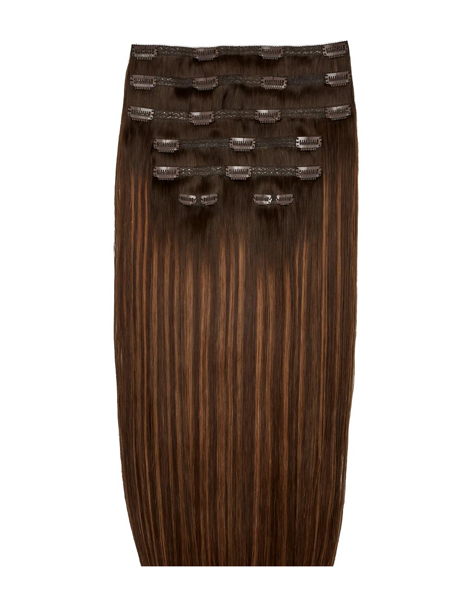26" Double Hair Set Clip-In Extensions - Cinnamon Melt