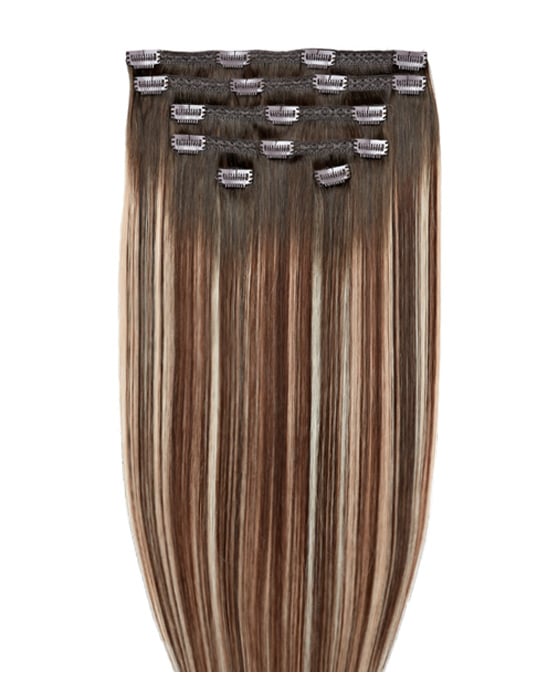 22 Double Hair Set Clip-In Extensions - Walnut