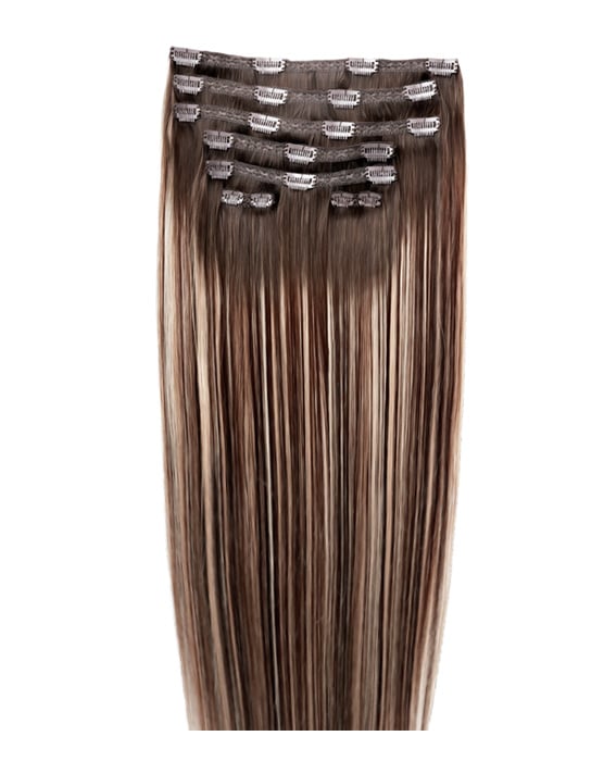 26 Double Hair Set Clip-In Extensions - Walnut"