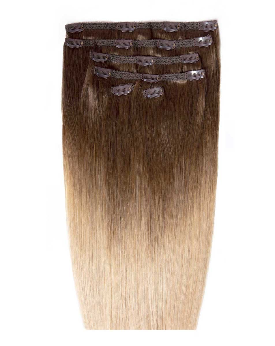 18 Double Hair Set Clip-In Extensions - High Contrast Warm"