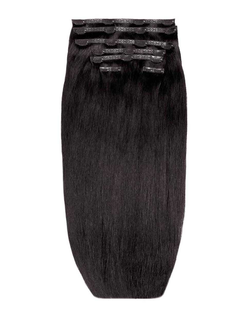 26 Double Hair Set Clip-In Extensions - Ebony"