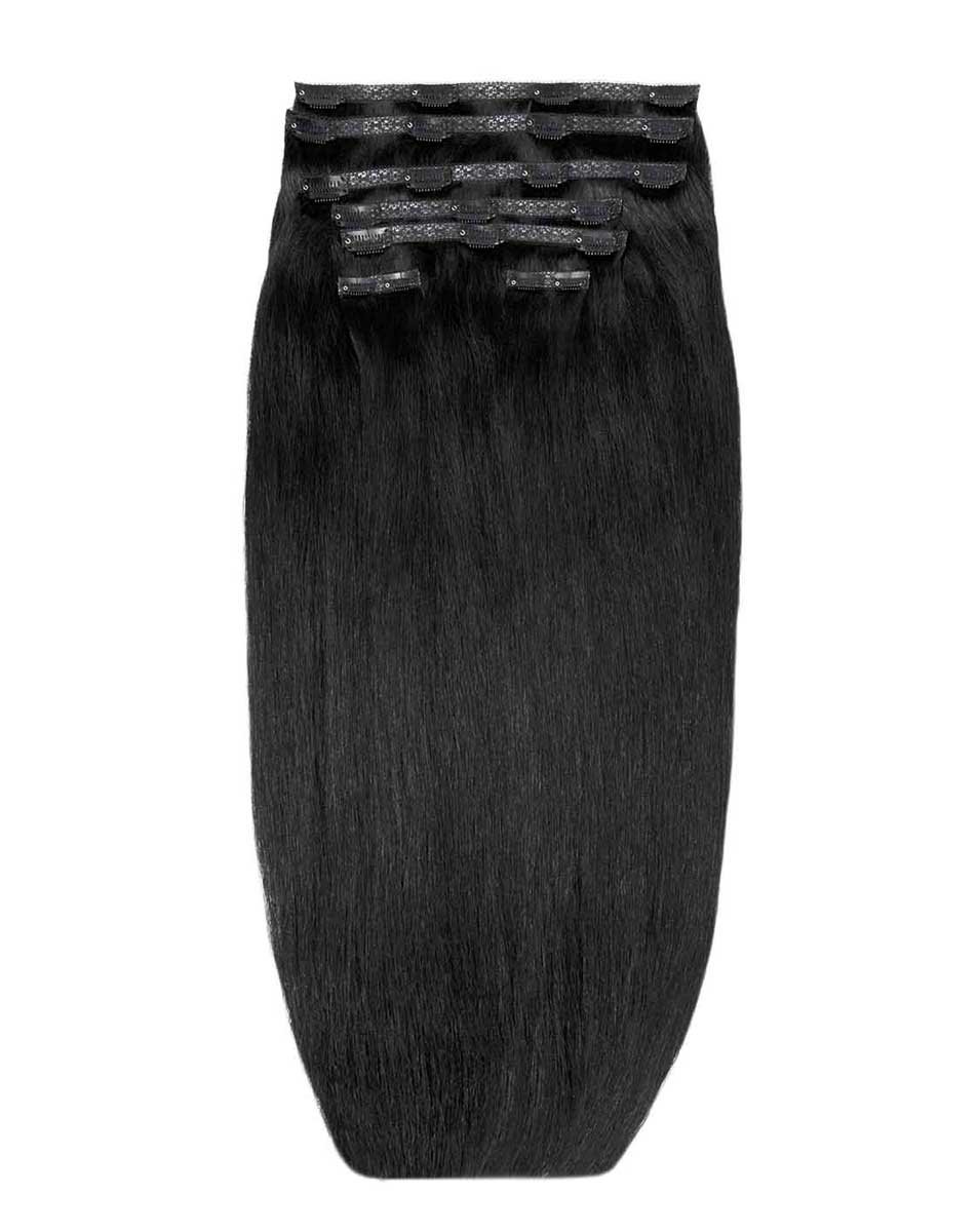 26 Double Hair Set Clip-In Extensions - Jet Set Black"