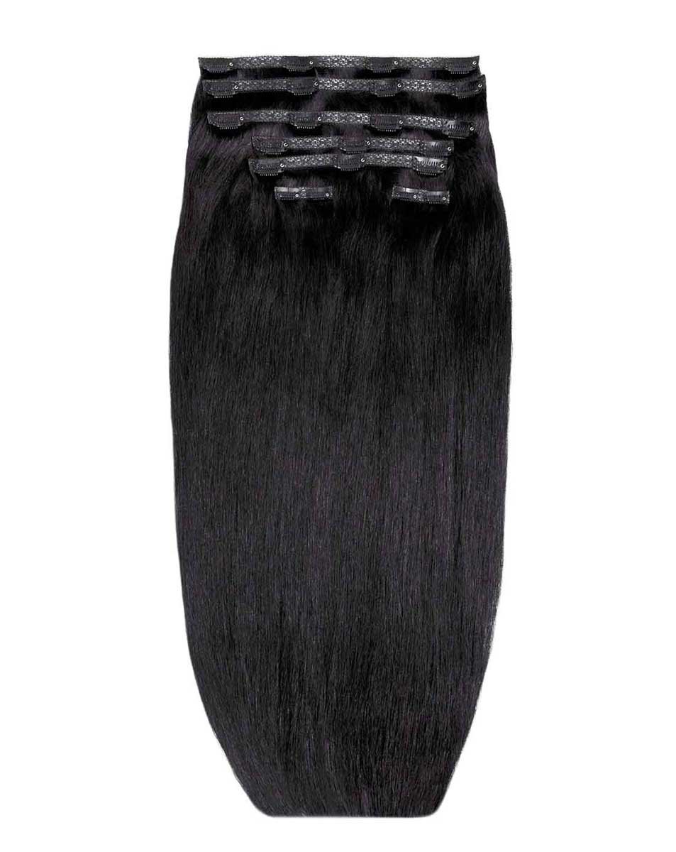 26 Double Hair Set Clip-In Extensions - Natural Black"