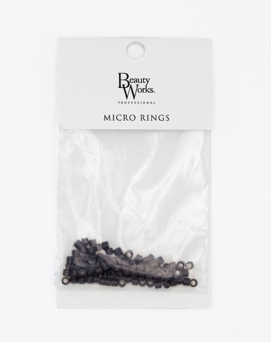 Silicone Lined Aluminium Micro Rings - Dark Brown 100 Pieces